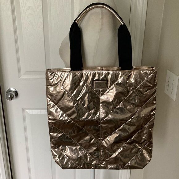 Victoria's Secret Handbags - Victoria’s Secret Gold Quilted Tote Bag